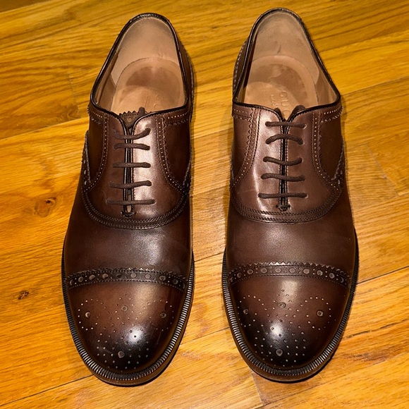 Gucci - Cap Toe Dress Shoes - Men’s Size 7 (US) - Brown - Picture 1 of 14